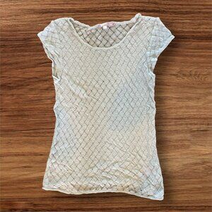 Calypso Crochet Grey Short Sleeve Top